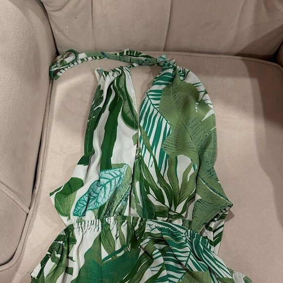 Green Leaf Print Maxi Dress - Picture 4 of 7